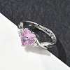 Brass & Cubic Zirconia Finger Rings CU-CBA7E55-17P-3