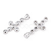 Rhodium Plated 925 Sterling Silver Pave Clear Cubic Zirconia Pendants STER-T007-37P-2