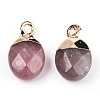 Natural Strawberry Quartz Charms G-N326-58F-3