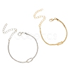2Pcs Simple Alloy Love Knot Couple Bracelet Set PW-WGF0160-01-4