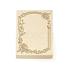 Rectangle Flower Frame Brass Stamp Heads AJEW-M037-04G-04-2