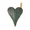 Rack Plating Brass Micro Pave Cubic Zirconia Pendants KK-E281-01G-2