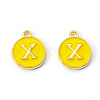 Golden Plated Alloy Enamel Charms ENAM-S118-09X-2
