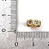 Wave Edge Rondelle Brass with Cubic Zirconia European Beads KK-L236-12G-3