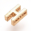 Golden Plated Brass Micro Pave Cubic Zirconia Slide Charms ZIRC-L075-61H-G-2