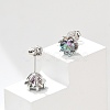 925 Sterling Silver Moissanite Rhinestone Stud Earrings EJEW-U042-05P-02-4