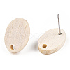 Ash Wood Stud Earring Findings EJEW-N017-011-01-3