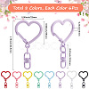 48Pcs 8 Colors Spray Painted Zinc Alloy Spring Gate Rings FIND-SP0004-03-2