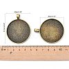 Tibetan Style Flat Round Alloy Big Pendant Cabochon Settings X-TIBEP-Q049-09AB-NR-3
