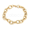 304 Stainless Steel Cable Chain Bracelets for Women Men BJEW-F488-34G-4