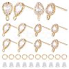 12Pcs 2 Style Brass Stud Earring Findings KK-CN0001-92-1