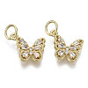 Brass Micro Pave Clear Cubic Zirconia Charms X-ZIRC-N039-093-NF-1
