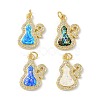 Brass Micro Pave Cubic Zirconia Pendants KK-A197-30G-1