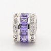 Medium Purple CZ Jewelry Findings Brass Micro Pave Cubic Zirconia Beads X-ZIRC-M015-25P-NR-1