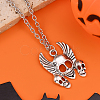 Halloween Alloy Dark Red Enamel Pendant Necklaces for Men Women Kids XF6660-6-1
