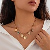 Alloy Enamel Heart Evil Eye & Iron & Rhinestone Pendant Bib Necklaces for Women FS-WG2E3D6-02-2