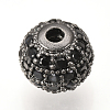 Brass Micro Pave Cubic Zirconia Beads ZIRC-Q013-8mm-143B-3