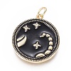Brass Micro Pave Cubic Zirconia Pendants ZIRC-L083-013B-G-2