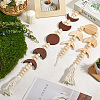 2Pcs 2 Colors Moon Phases Wood Beaded Pendant Decoration HJEW-CP0001-16-3