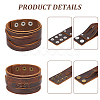 2Pcs 2 Styles Cowhide Leather Bracelets BJEW-CL0003-34A-6