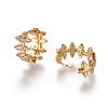 Brass Micro Pave Cubic Zirconia Huggie Hoop Earrings EJEW-F209-05G-2