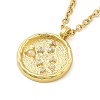 304 Stainless Steel Cubic Zirconia Constellation Flat Round Pendants STAS-S145-01G-2