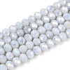Anti-Tarnish Electroplate Rondelle Glass Beads Strands X-EGLA-T021-4mm-17-01-1