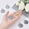 Resin Imitation Paua Shell/Abalone Shell Pendants RESI-S376-24-4