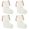 Linen Heat Transfer Christmas Stocking Pendant Decorations AJEW-YWC0001-09-1
