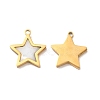 Ion Plating(IP) Hand Polished 304 Stainless Steel Star Charms STAS-A080-11G-2