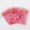 Heart Printed Organza Bags OP-R022-10x12-08-2