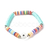 Handmade Polymer Clay Heishi Beads Stretch Bracelet BJEW-JB07372-03-1