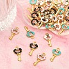 40Pcs 4 Colors Alloy Enamel Pendants ENAM-CJ0002-59-4