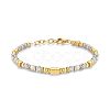 Adjustable 304 Stainless Steel Gemstone Beaded Bracelets FS-WG23DE2-10-1