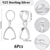 SUNNYCLUE 6Pcs 925 Sterling Silver Pendants Bails STER-SC0001-31-2