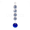 Handmade Lampwork & Resin Evil Eye Pendant Decorations HJEW-C001-02-2