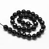 Natural Dyed & Heated Black Onyx Beads Strands G-D840-23-8mm-2