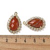 Natural Red Jasper Faceted Teardrop Pendants G-I375-01G-07-3