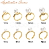 Brass Pave Clear Cubic Zirconia Open Cuff Ring Settings KK-K398-11G-4