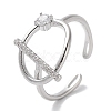 Brass Micro Pave Cubic Zirconia Cuff Rings RJEW-G310-02P-1