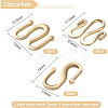 72Pcs 9 Style Brass S Hook Clasps KK-BC0002-29-2