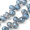 Electroplate Glass Beads Strands X-EGLA-D030-17L-4