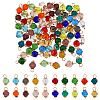 100Pcs 20 Colors Electroplate Transparent Glass Charms PALLOY-AB00140-1