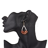 Natural Carnelian Arch Dangle Earrings EJEW-TA00742-01-3