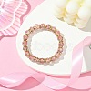Faceted Rondelle Handmade Inner Flower Gold Sand Lampwork & Iron Beaded Stretch Bracelets for Women BJEW-SW001579-05-5