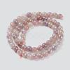 Round Natural Electroplated Strawberry Quartz Beads G-P447-B04-01-2
