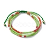 Adjustable Glass Seed Beaded Triple Layer Multi-strand Bracelet BJEW-MZ00048-3