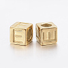 304 Stainless Steel Large Hole Letter European Beads STAS-H428-01G-E-2