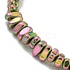 Oval Rainbow Plated Synthetic Non-magnetic Hematite Beaded Stretch Bracelets for Women Men BJEW-K242-01-2