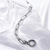 Tarnish Resistant 304 Stainless Steel Paperclip Chain Bracelets X-BJEW-JB04967-3